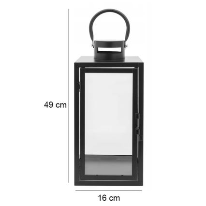 Dekoratívna lucerna TOWER 49 cm čierna