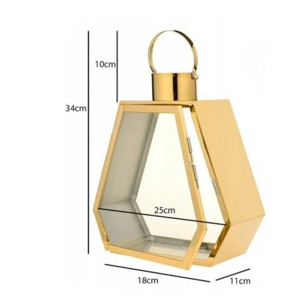 Dekoratívna zlatá lucerna, 34 cm