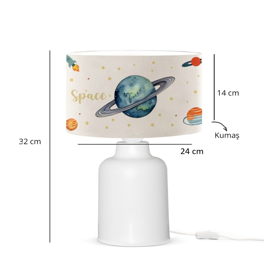 Detská lampička CANDY 1xE27/40W/230V biela/pestrobarevná