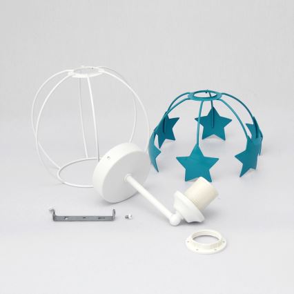 Detská nástenná lampa STARS 1xE27/15W/230V tyrkysová/biela