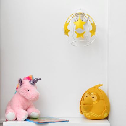 Detská nástenná lampa STARS 1xE27/15W/230V žltá/biela