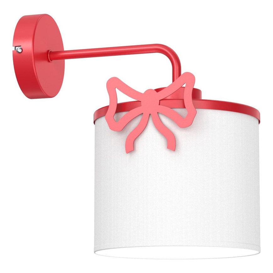Detská nástenná lampa SWEET 1xE27/15W/230V biela/červená/mašle