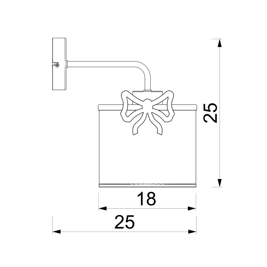 Detská nástenná lampa SWEET 1xE27/15W/230V biela/červená/mašle