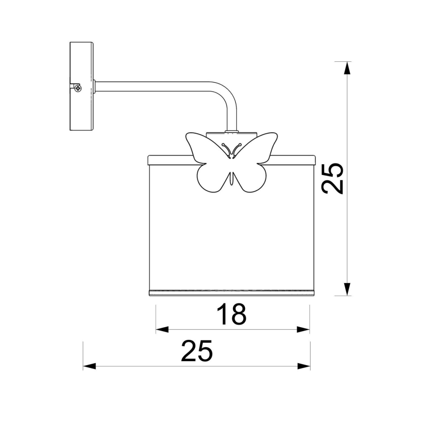 Detská nástenná lampa SWEET 1xE27/15W/230V biela/ružová/motýľ