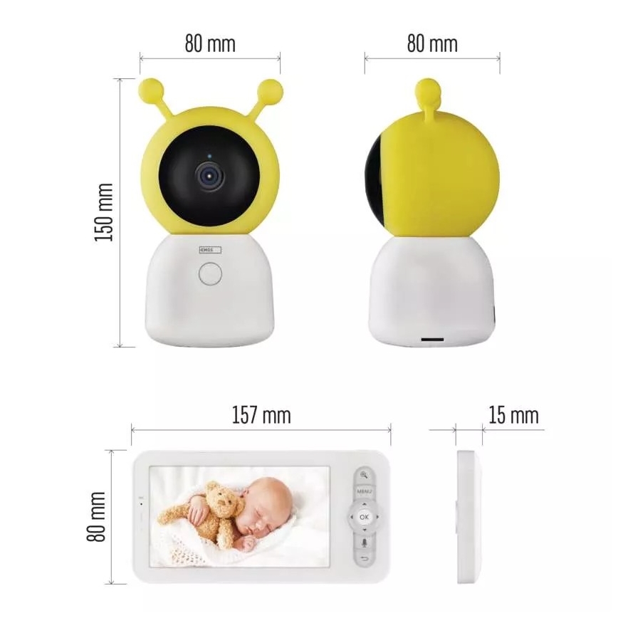 Detská pestúnka s monitorom GoSmart 5V Wi-Fi Tuya