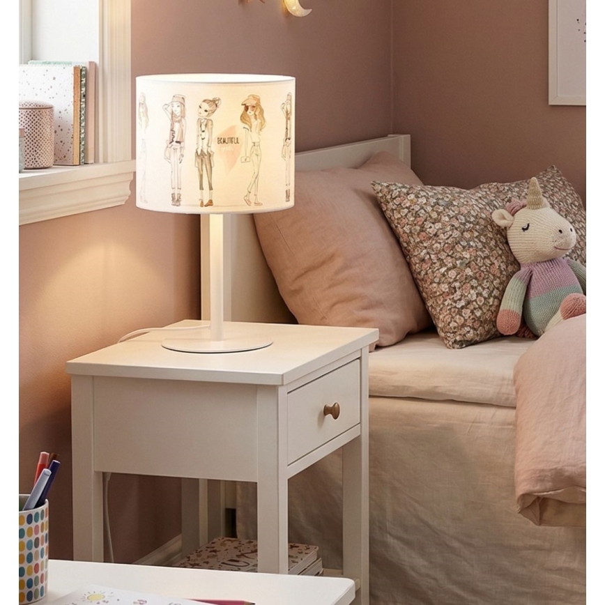 Detská stolná lampa GIRLS VIBES 1xE27/60W/230V, priemer 18 cm, pre dievčatá