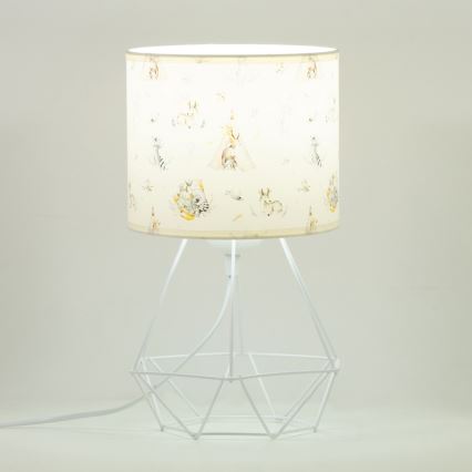 Detská stolná lampa KIDS ROOM 1xE27/60W/230V, priemer 18 cm, motív zvieratiek