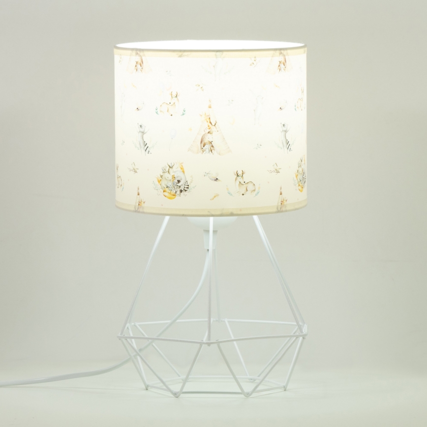 Detská stolná lampa KIDS ROOM 1xE27/60W/230V, priemer 18 cm, motív zvieratiek