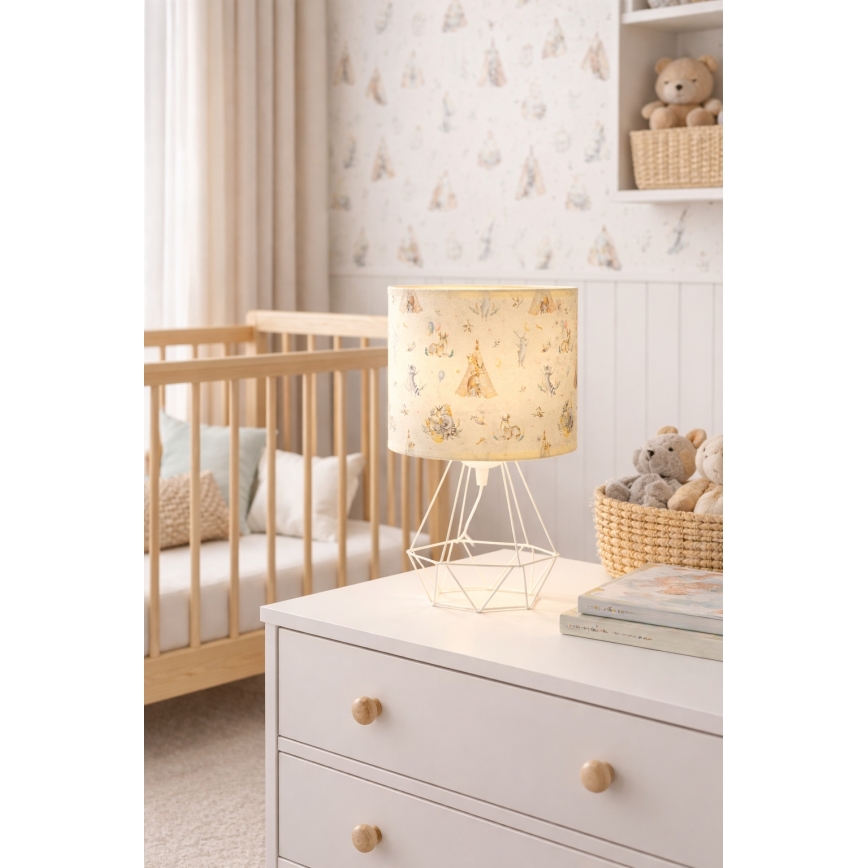 Detská stolná lampa KIDS ROOM 1xE27/60W/230V, priemer 18 cm, motív zvieratiek
