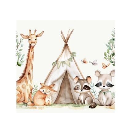 Detská stolná lampa KIDS ROOM 1xE27/60W/230V, priemer 18 cm, motív zvieratiek