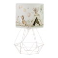 Detská stolná lampa KIDS ROOM 1xE27/60W/230V, priemer 18 cm, s motívom zvieratiek