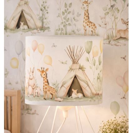 Detská stolná lampa KIDS ROOM 1xE27/60W/230V, priemer 18 cm, s motívom zvieratiek