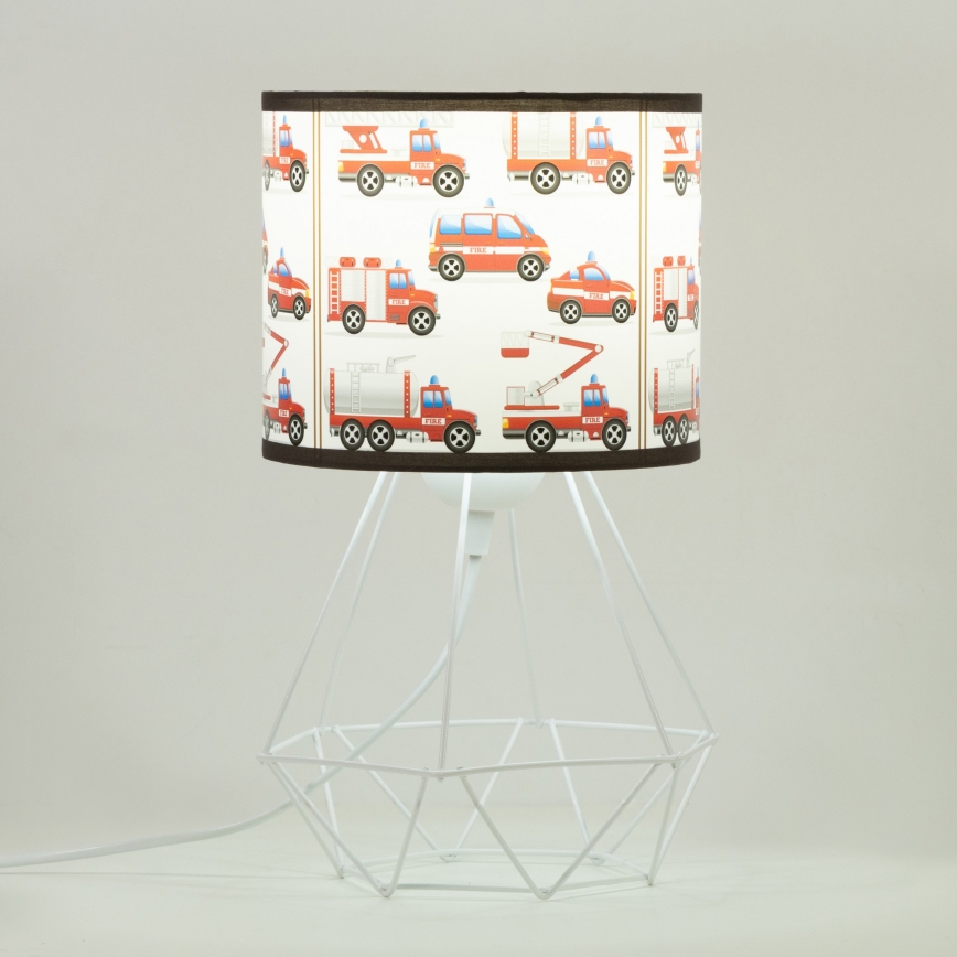 Detská stolná lampa KIDS ROOM 1×E27/60W/230V, priemer 18 cm, s motívom hasičov