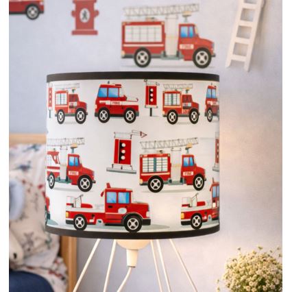 Detská stolná lampa KIDS ROOM 1×E27/60W/230V, priemer 18 cm, s motívom hasičov