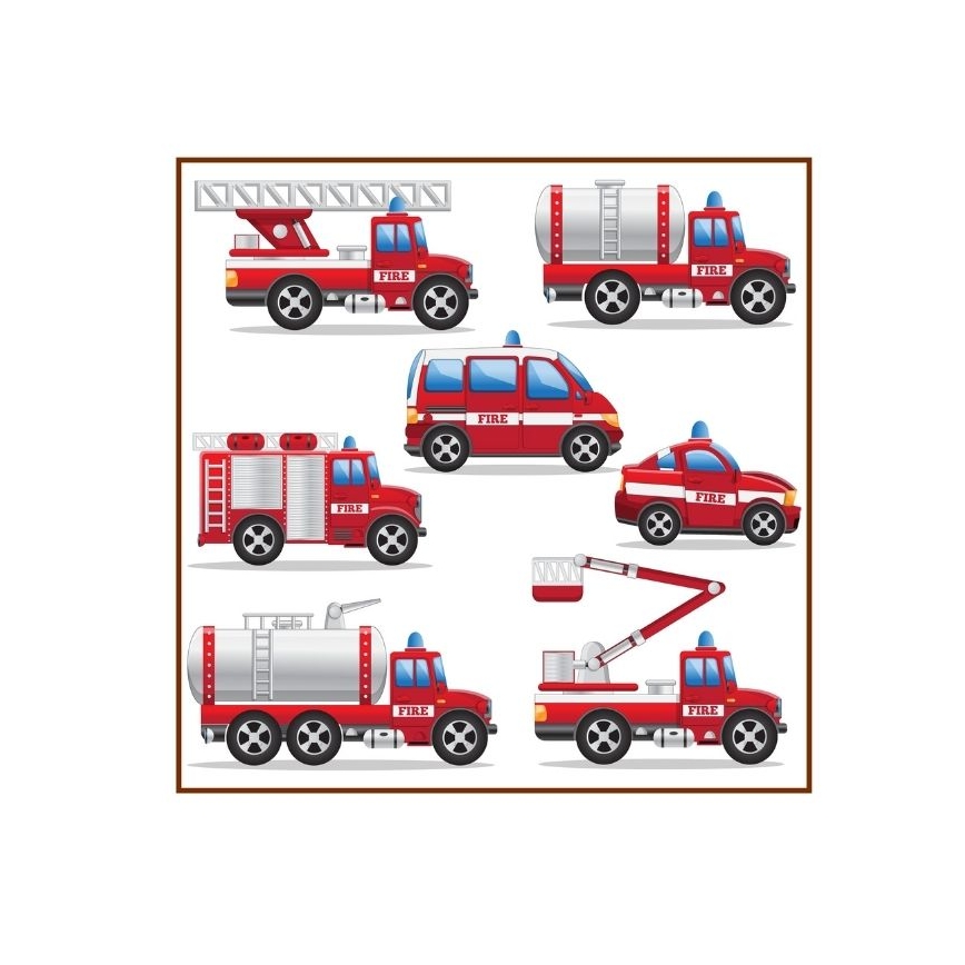 Detská stolná lampa KIDS ROOM 1×E27/60W/230V, priemer 18 cm, s motívom hasičov