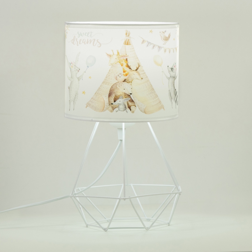 Detská stolová lampa KIDS ROOM 1xE27/60W/230V, priemer 18 cm, zvieratká