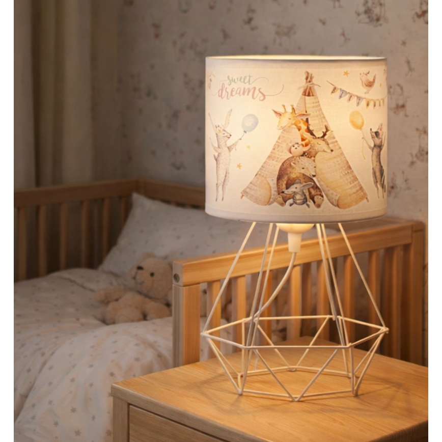 Detská stolová lampa KIDS ROOM 1xE27/60W/230V, priemer 18 cm, zvieratká