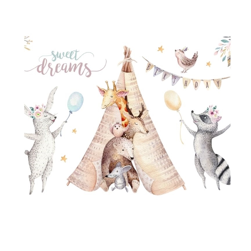 Detská stolová lampa KIDS ROOM 1xE27/60W/230V, priemer 18 cm, zvieratká