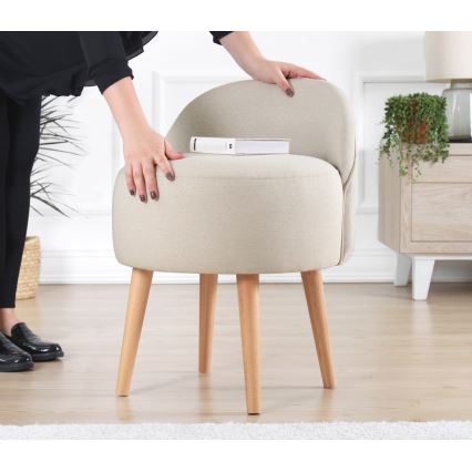 Detské kreslo NIKI, priemer 46 cm, krémové