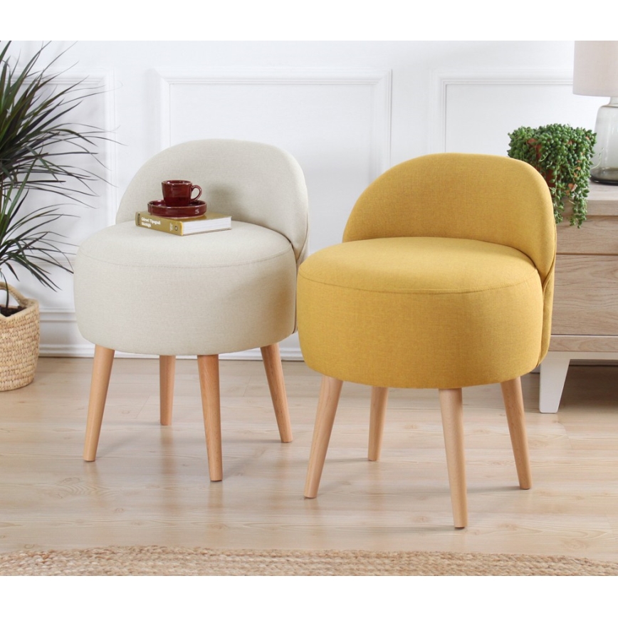 Detské kreslo NIKI, priemer 46 cm, krémové