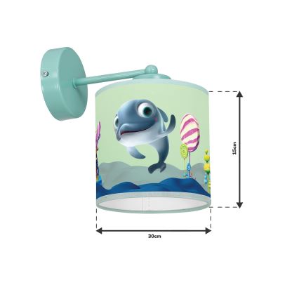 Detské nástenné svietidlo DOLPHIN 1xE27/60W/230V