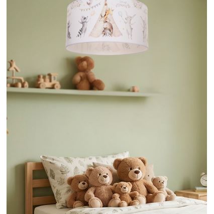 Detské stropné svietidlo KIDS ROOM 1xE27/60W/230V pr. 40 cm zvieratká