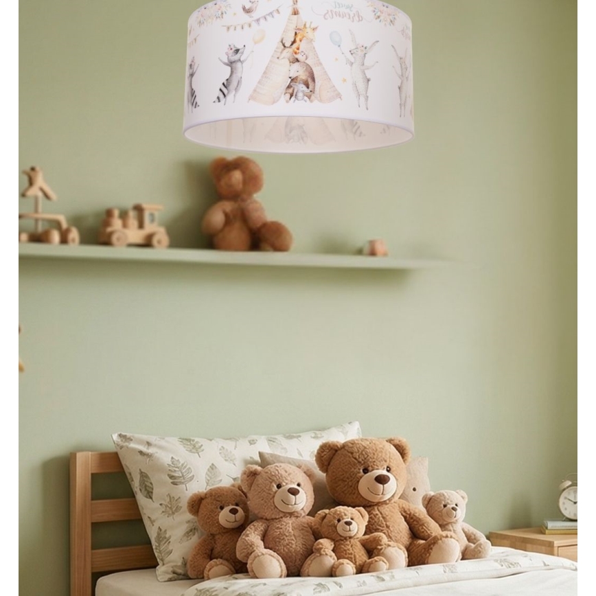 Detské stropné svietidlo KIDS ROOM 1xE27/60W/230V pr. 40 cm zvieratká