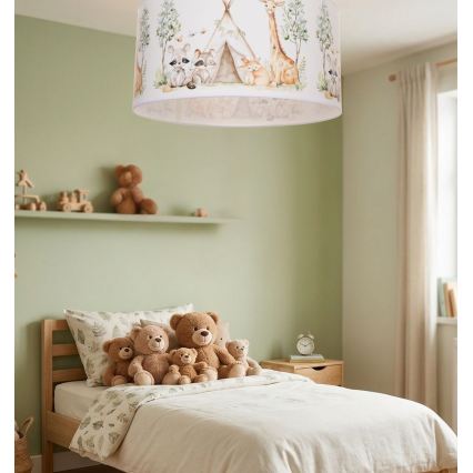 Detské stropné svietidlo KIDS ROOM 1xE27/60W/230V pr. 40 cm zvieratká