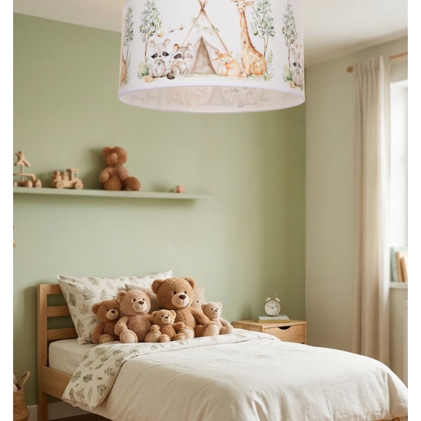 Detské stropné svietidlo KIDS ROOM 1xE27/60W/230V pr. 40 cm zvieratká