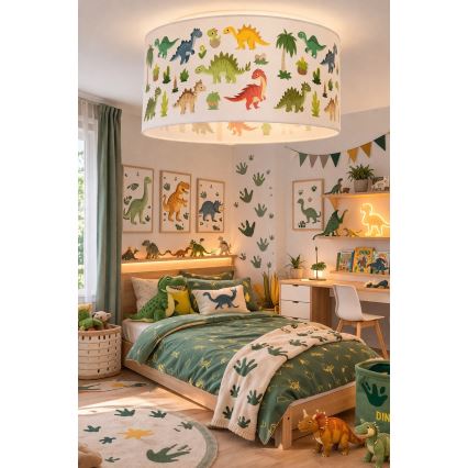 Detské stropné svietidlo KIDS ROOM 1xE27/60W/230V Ø 40 cm dinosaurus