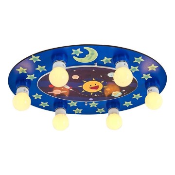 Detské stropné svietidlo LUCCA 6xE27/24W/230V modré