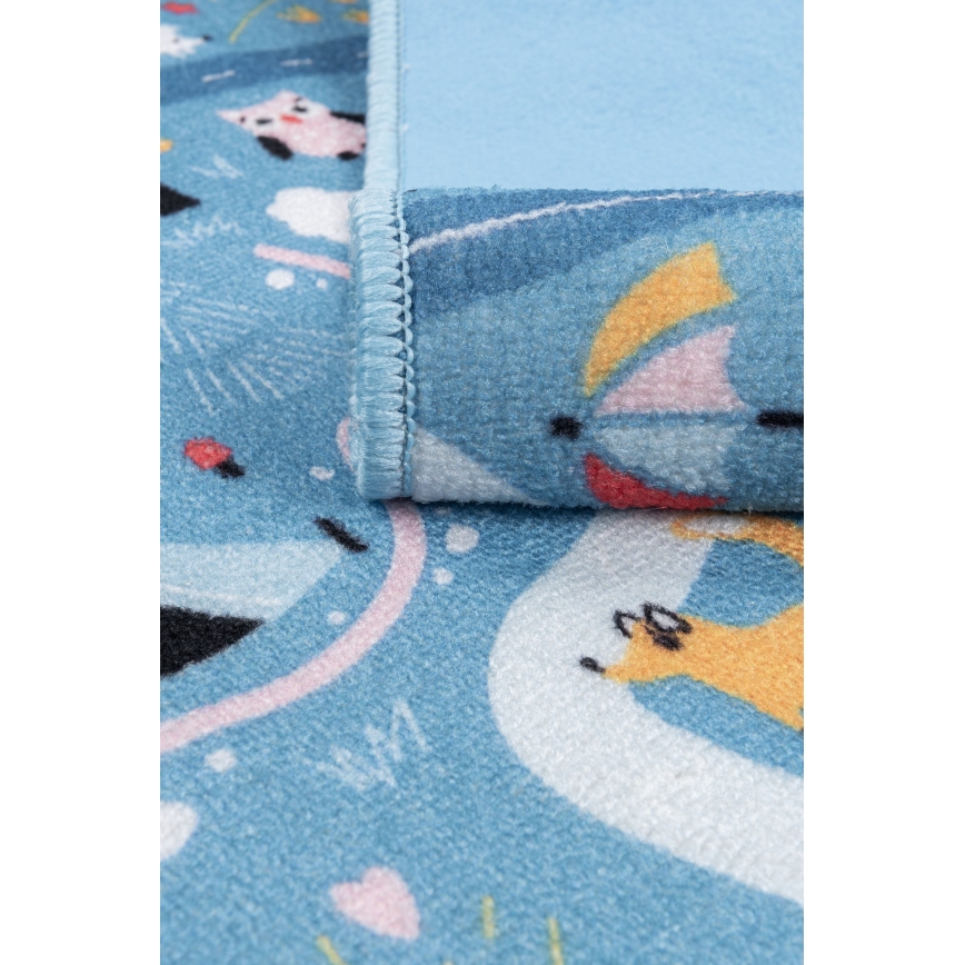 Detský koberec STELLA STREETS 100x150 cm modrý/mesto