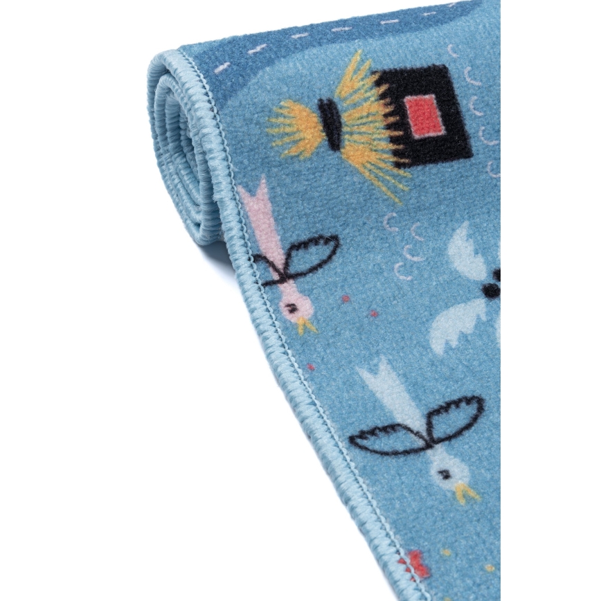 Detský koberec STELLA STREETS 100x150 cm modrý/mesto