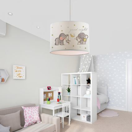 Detský luster CANDY 1xE27/40W/230V biela/béžová