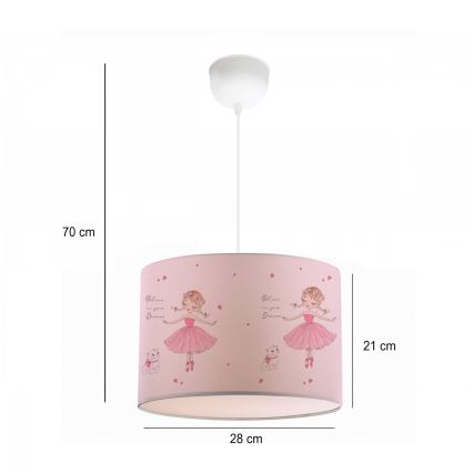 Detský luster CANDY 1xE27/40W/230V ružový