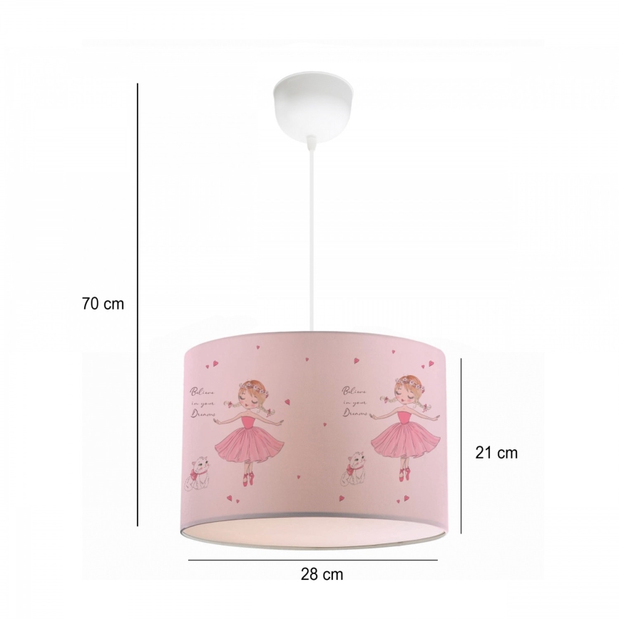 Detský luster CANDY 1xE27/40W/230V ružový