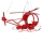 Detský luster helikoptéra - červená