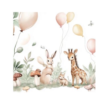 Detský luster KIDS ROOM 1xE27/60W/230V, priemer 40 cm, s motívom zvieratiek