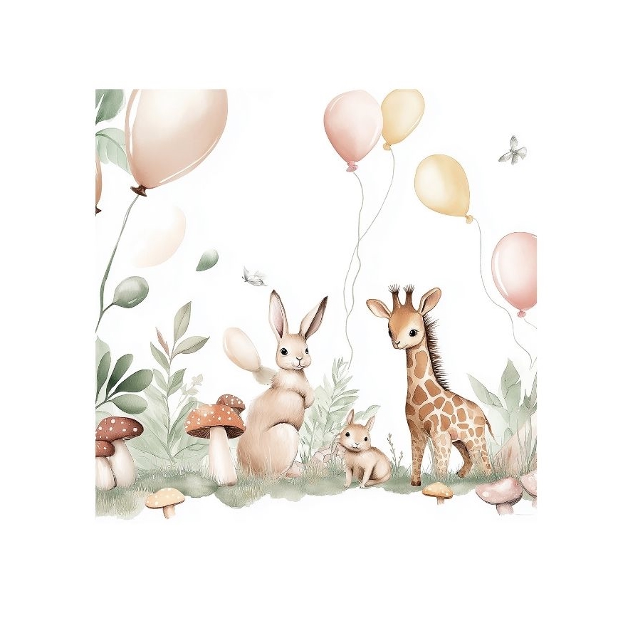 Detský luster KIDS ROOM 1xE27/60W/230V, priemer 40 cm, s motívom zvieratiek