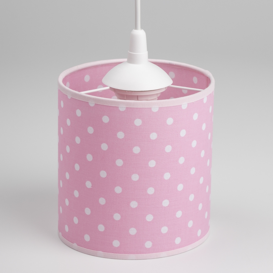 Detský luster na lanku DOTS 1xE27/15W/230V pr. 15 cm ružová