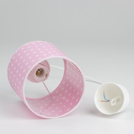 Detský luster na lanku DOTS 1xE27/15W/230V pr. 15 cm ružová
