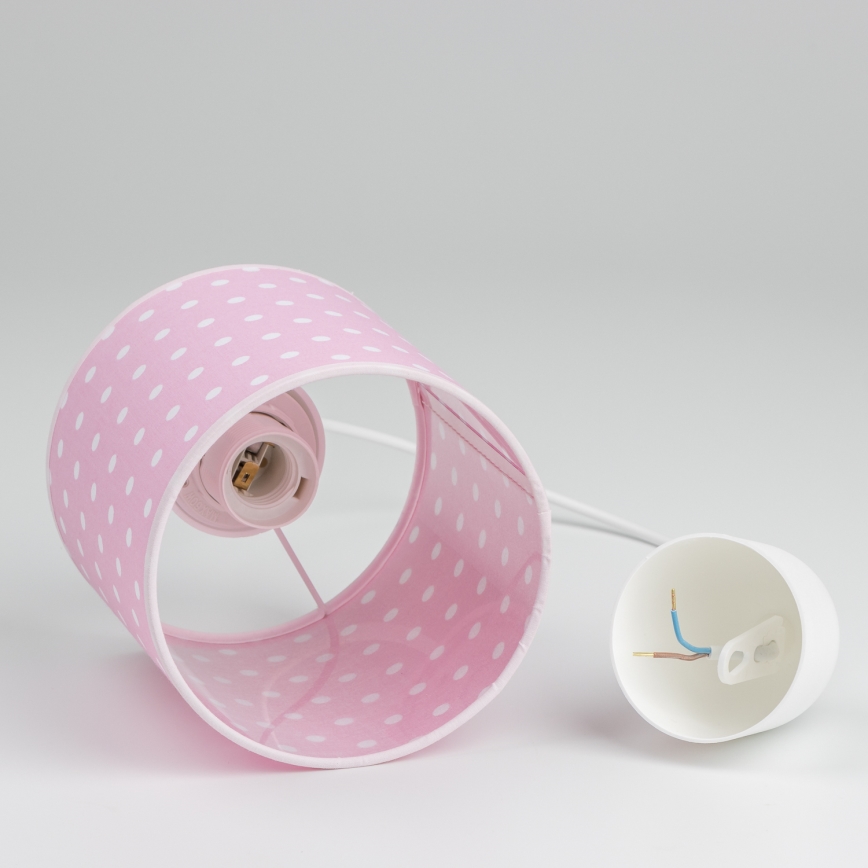 Detský luster na lanku DOTS 1xE27/15W/230V pr. 15 cm ružová