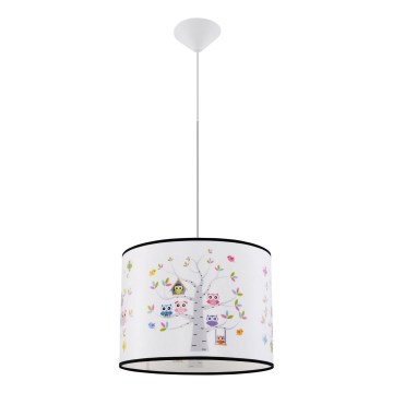 Detský luster na lanku OWLS 1xE27/15W/230V pr. 40 cm sovy