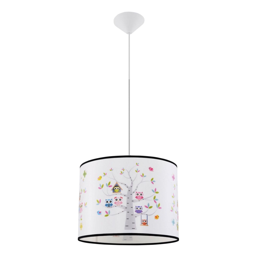 Detský luster na lanku OWLS 1xE27/15W/230V pr. 40 cm sovy