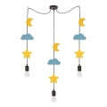 Detský luster na lanku TRIO 3xE27/20W/230V žltá/modrá