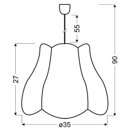 Detský luster na lanku ZUZA 1xE27/60W/230V ružová