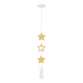 Detský luster STARS na lanku 1xE27/20W/230V žltá/biela