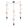 Detský lustr na lanku TRIO 3xE27/20W/230V ružová/biela