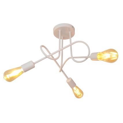 Detský prisadený luster OXFORD 3xE27/15W/230V biela