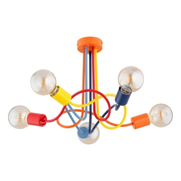 Detský prisadený luster WINGO 5xE27/15W/230V pestrofarebná